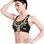 Dreamcatcher Deer Skull Print Women's Sports Bra