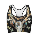 Dreamcatcher Deer Skull Print Women's Sports Bra