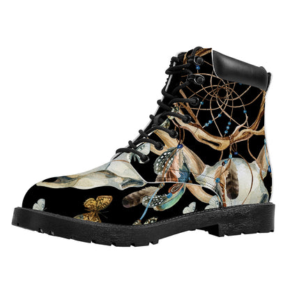 Dreamcatcher Deer Skull Print Work Boots