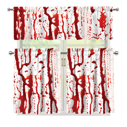 Dripping Blood Print 3 Piece Kitchen Curtains