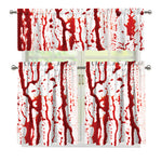 Dripping Blood Print 3 Piece Kitchen Curtains