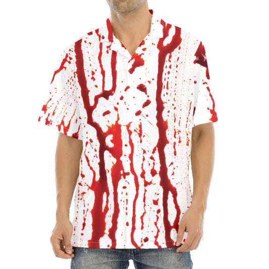 Dripping Blood Print Aloha Shirt