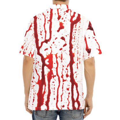 Dripping Blood Print Aloha Shirt