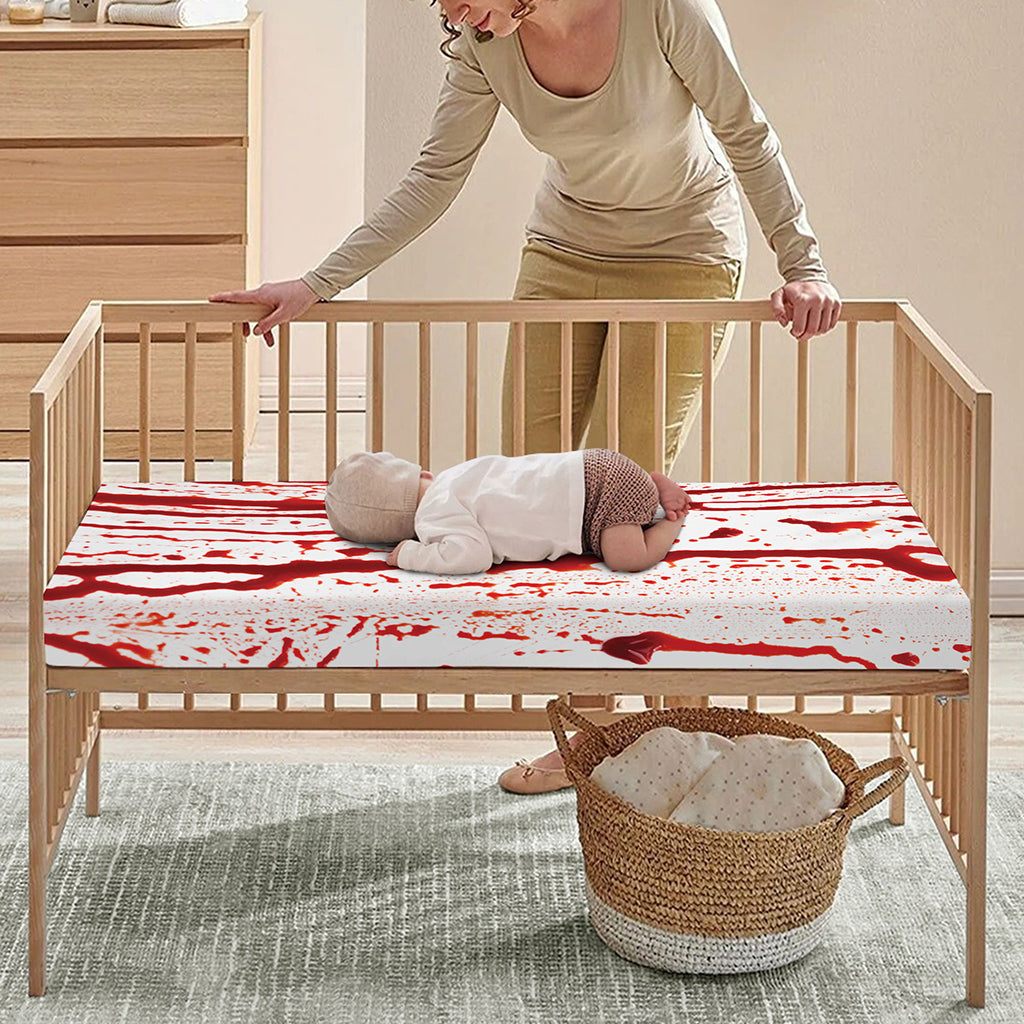 Dripping Blood Print Baby Crib Sheet