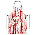 Dripping Blood Print Bib Apron With Pocket