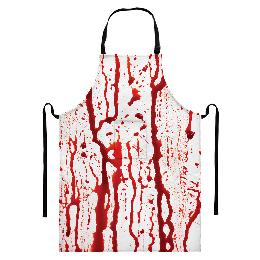 Dripping Blood Print Bib Apron With Pocket