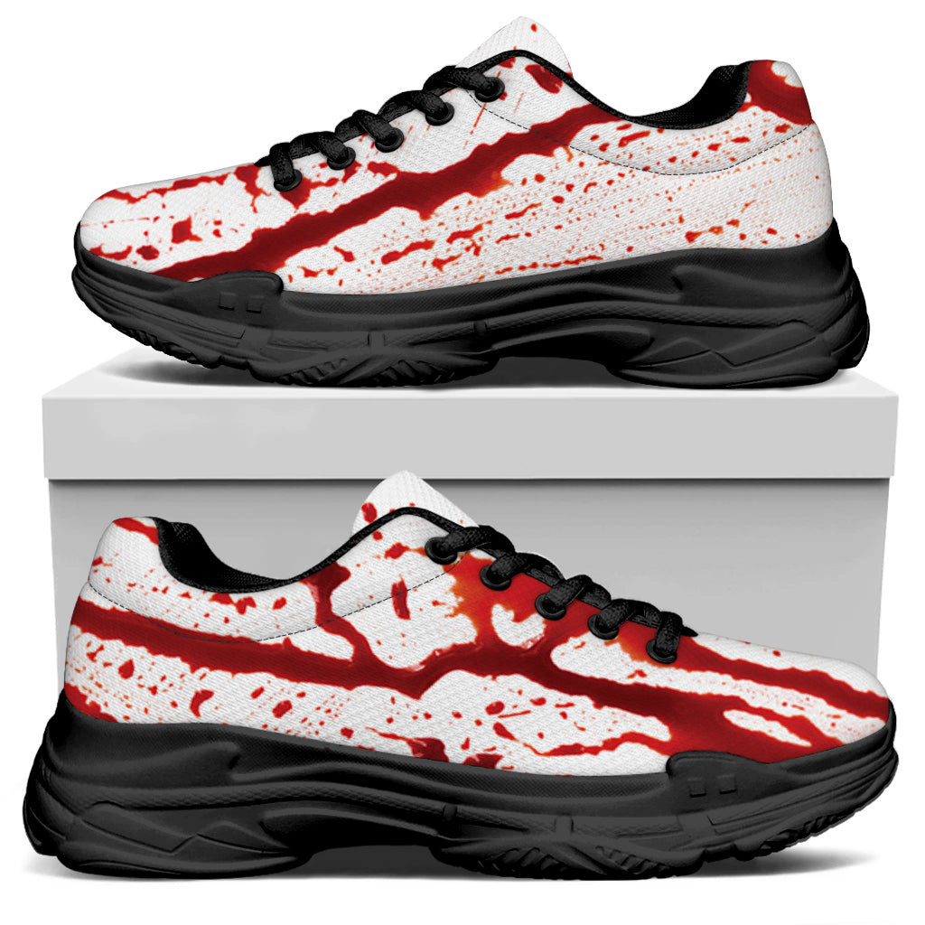 Dripping Blood Print Black Chunky Shoes