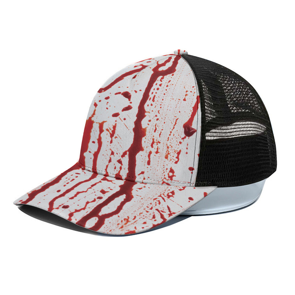 Dripping Blood Print Black Mesh Trucker Cap