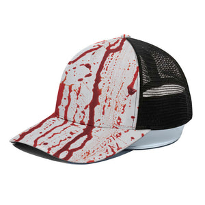 Dripping Blood Print Black Mesh Trucker Cap