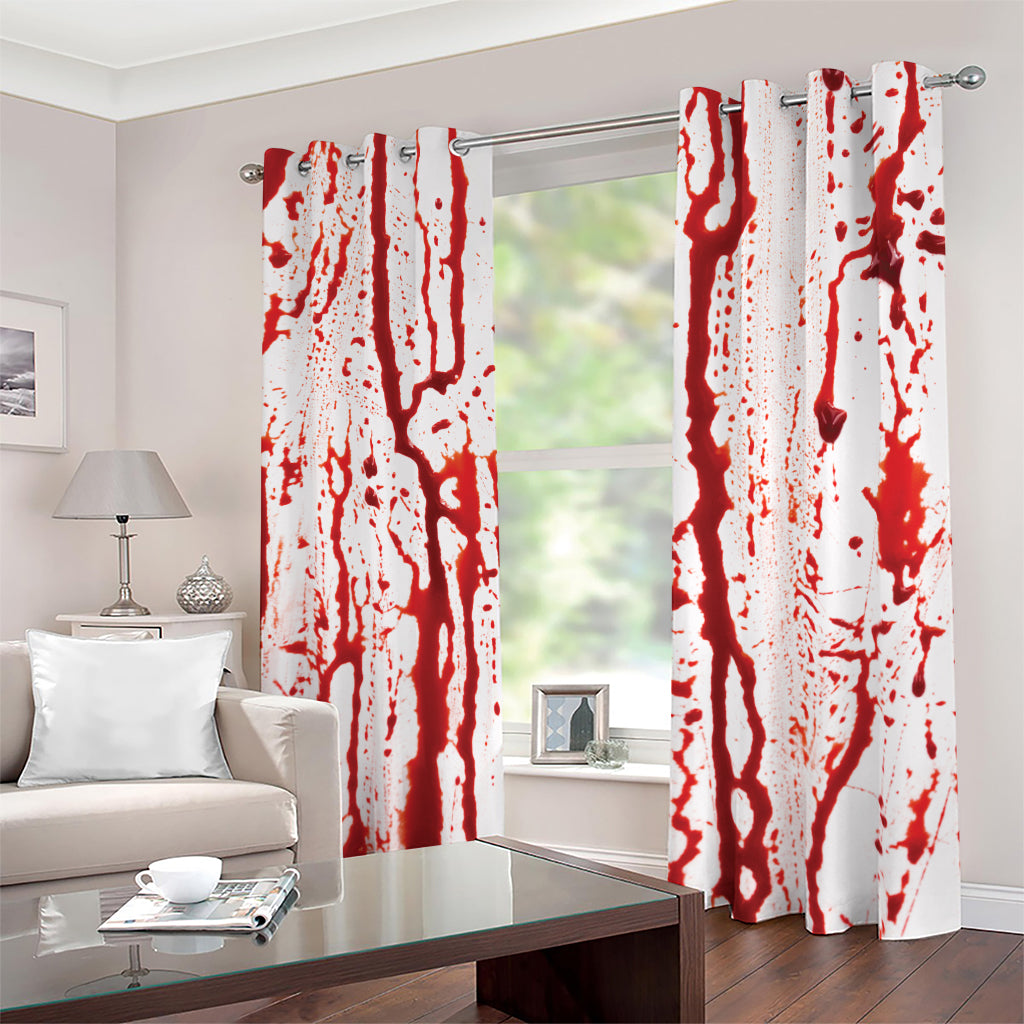 Dripping Blood Print Blackout Grommet Curtains