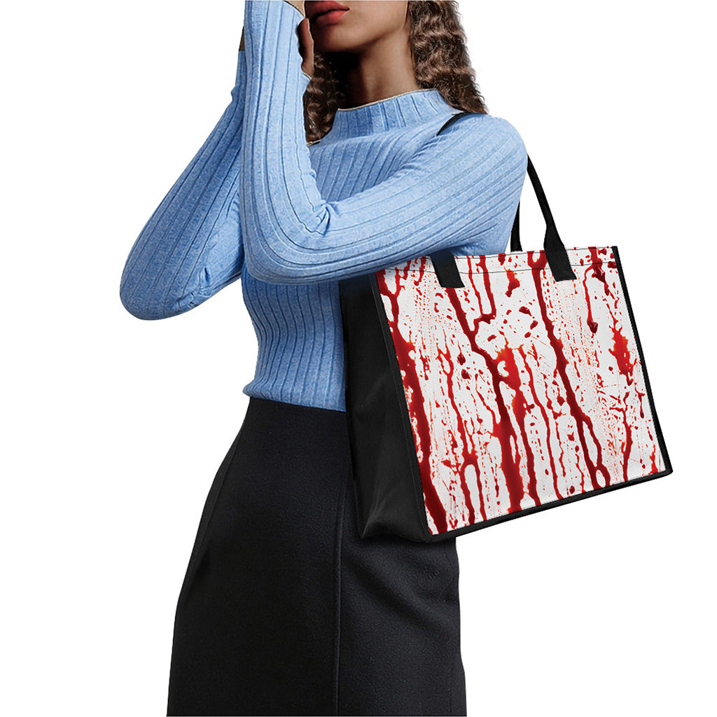 Dripping Blood Print Canvas Tote Bag