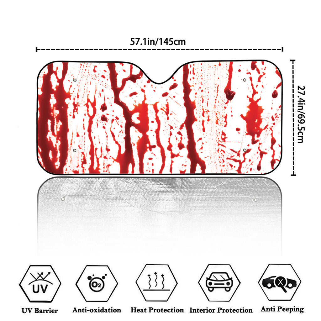 Dripping Blood Print Car Windshield Sun Shade