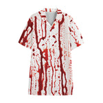 Dripping Blood Print Cotton Hawaiian Shirt