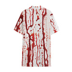 Dripping Blood Print Cotton Hawaiian Shirt