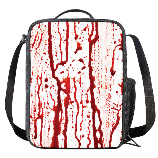 Dripping Blood Print Crossbody Lunch Bag
