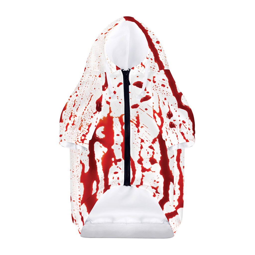 Dripping Blood Print Dog Zip Up Hoodie