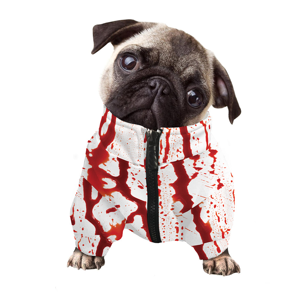 Dripping Blood Print Dog Zip Up Jacket