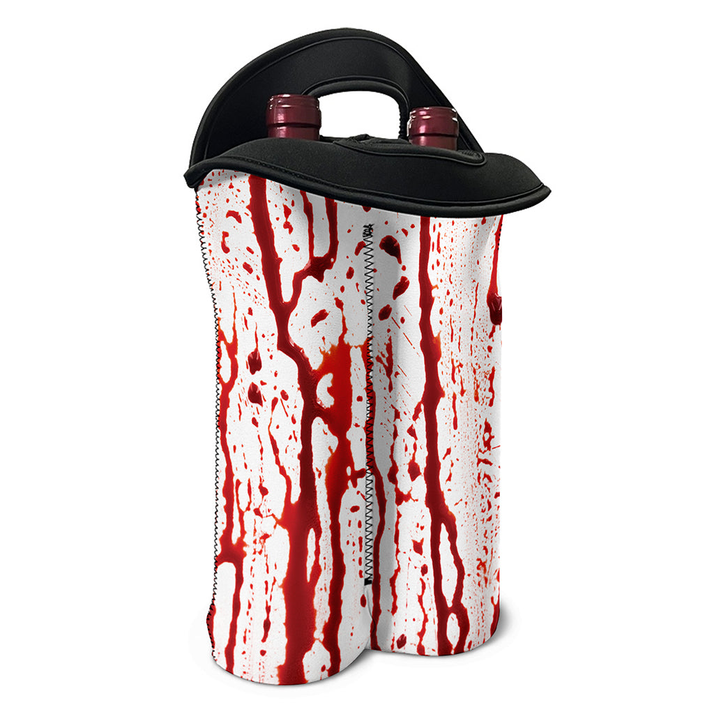 Dripping Blood Print Double Neoprene Wine Tote