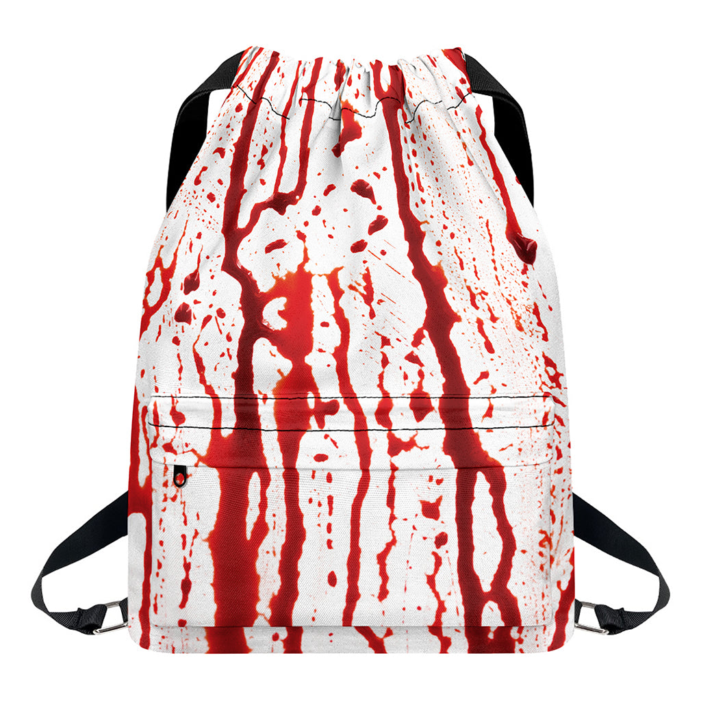 Dripping Blood Print Drawstring Backpack
