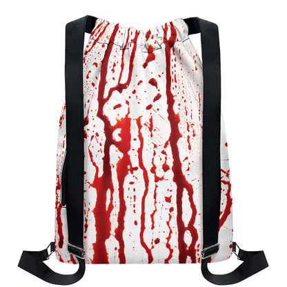 Dripping Blood Print Drawstring Backpack