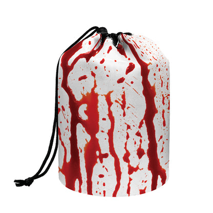Dripping Blood Print Drawstring Makeup Bag