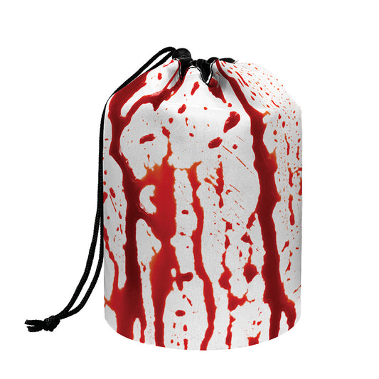 Dripping Blood Print Drawstring Makeup Bag