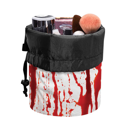 Dripping Blood Print Drawstring Makeup Bag