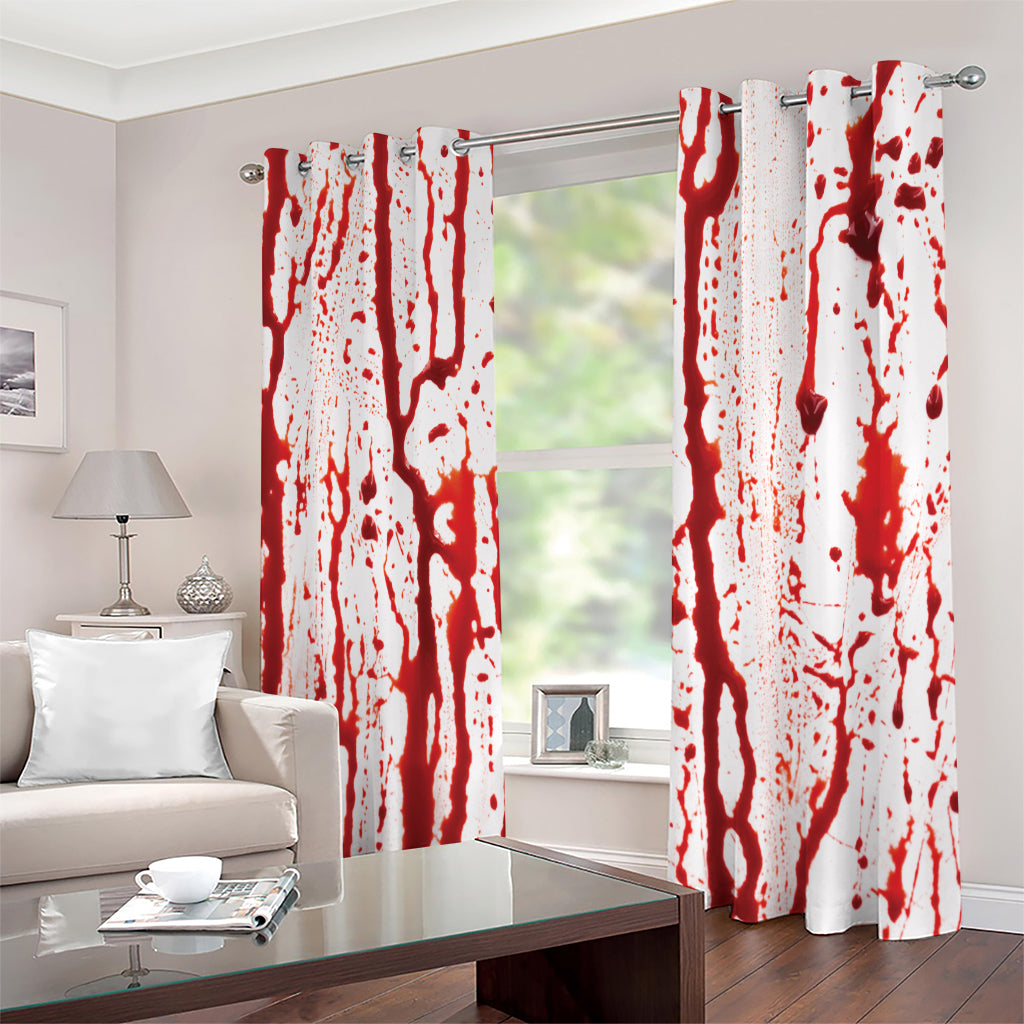 Dripping Blood Print Extra Wide Grommet Curtains