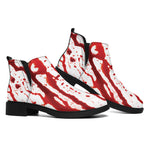 Dripping Blood Print Flat Ankle Boots