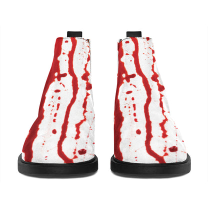 Dripping Blood Print Flat Ankle Boots