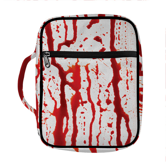Dripping Blood Print Front Pocket Bible Bag