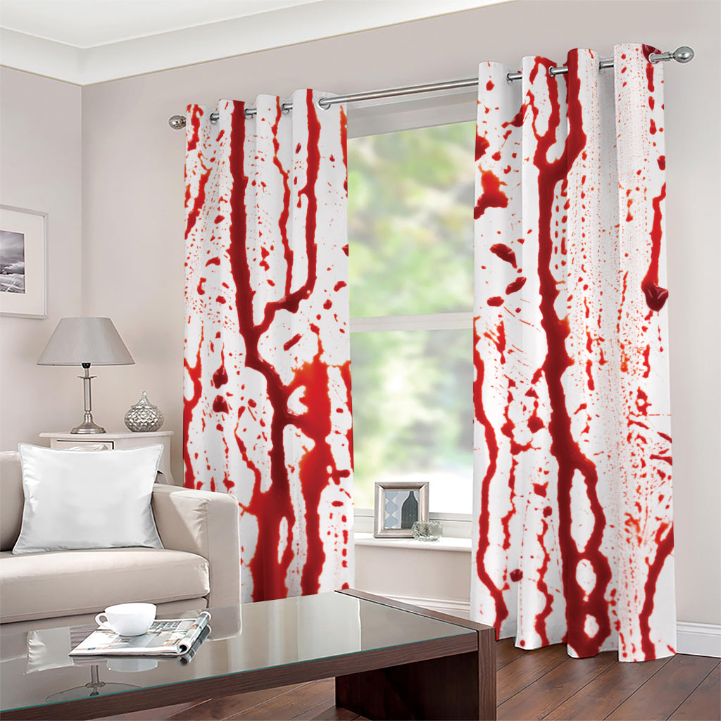 Dripping Blood Print Grommet Curtains