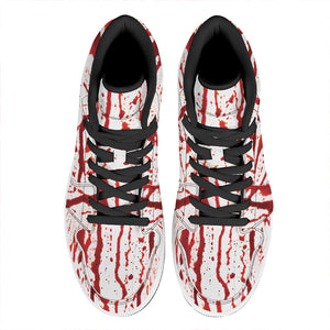 Dripping Blood Print High Top Leather Sneakers