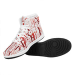 Dripping Blood Print High Top Leather Sneakers