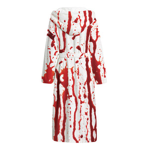 Dripping Blood Print Hooded Bathrobe