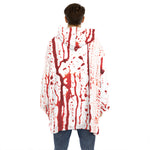 Dripping Blood Print Hoodie Blanket