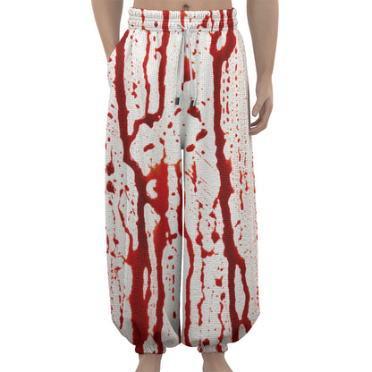 Dripping Blood Print Lantern Pants