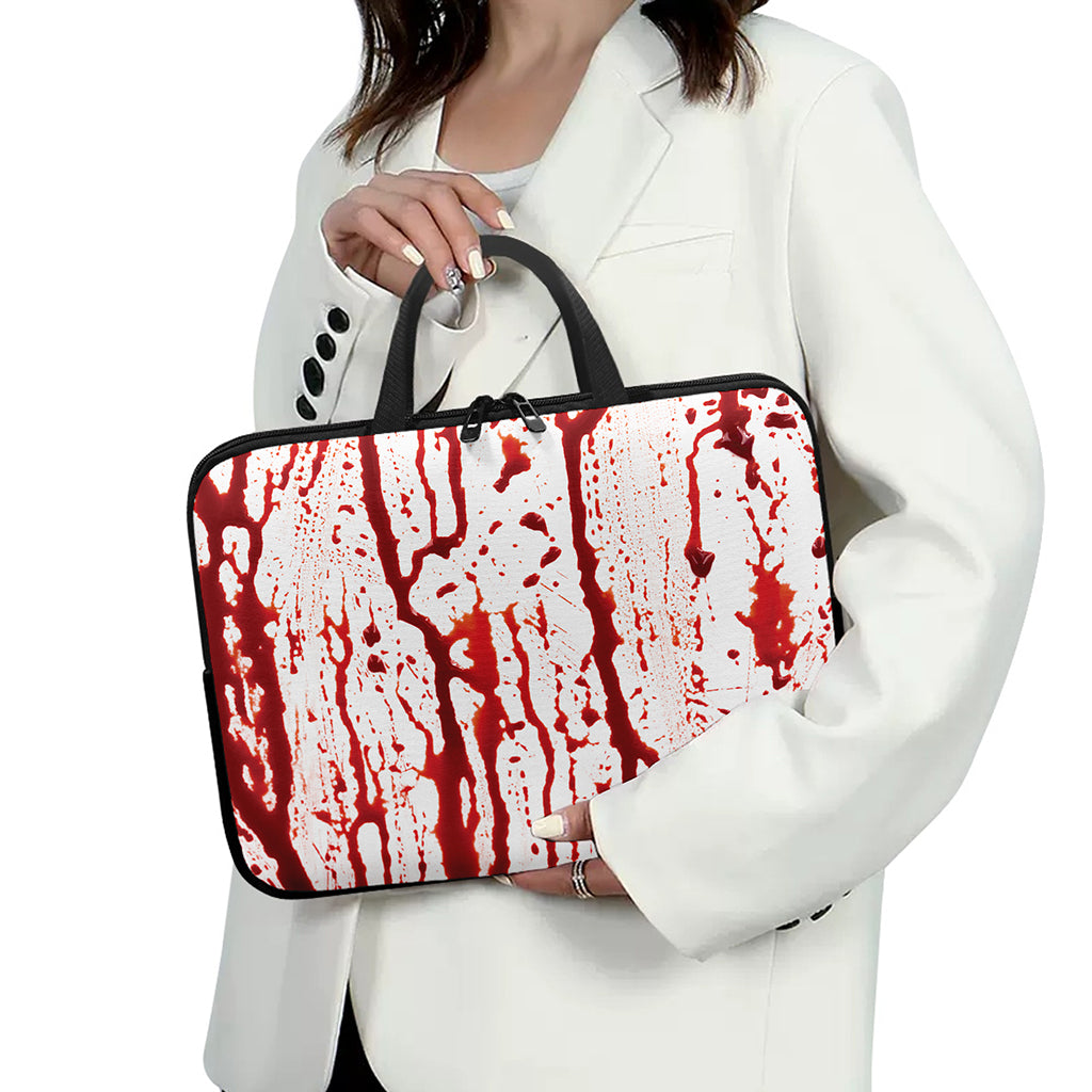 Dripping Blood Print Laptop Sleeve With Handle