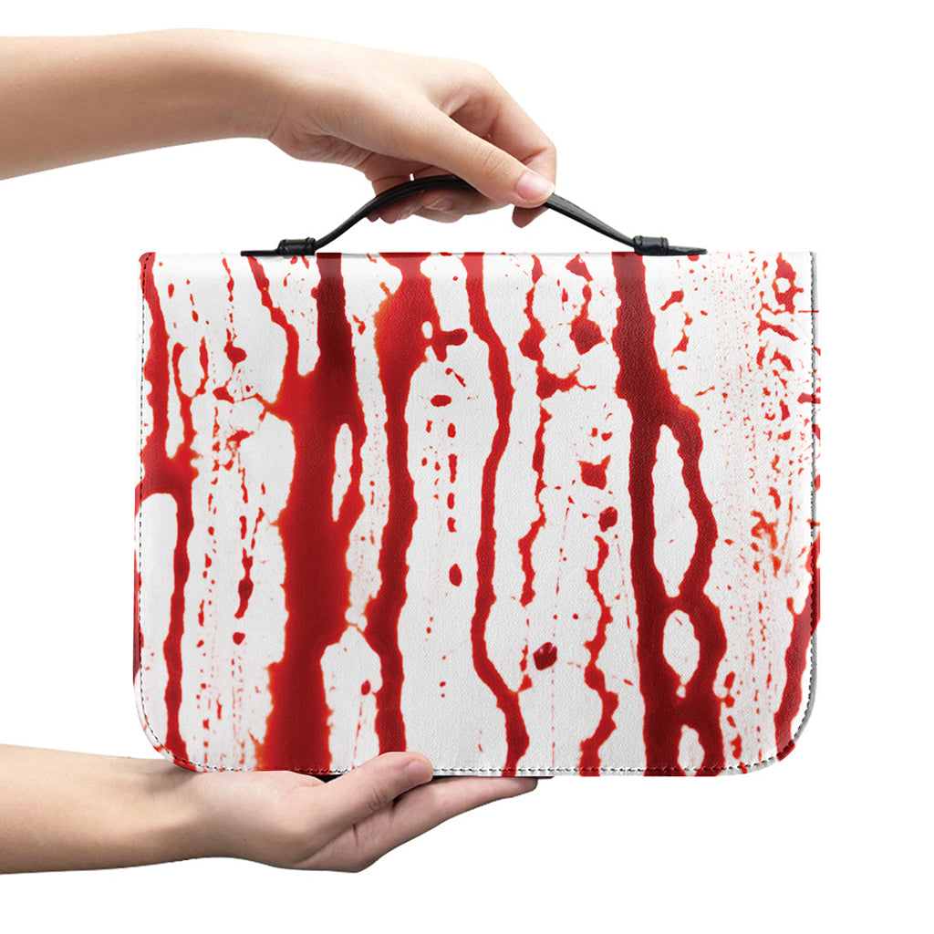 Dripping Blood Print Leather Bible Cover