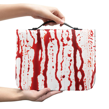 Dripping Blood Print Leather Bible Cover