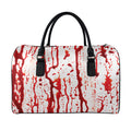 Dripping Blood Print Leather Duffel Bag