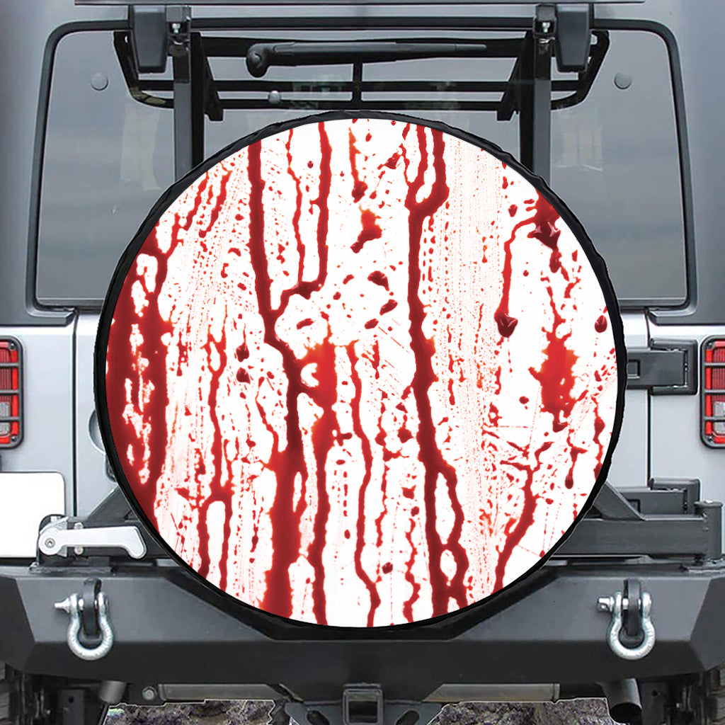 Dripping Blood Print Leather Spare Tire Cover