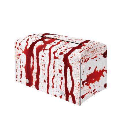 Dripping Blood Print Leather Tissue Box Cover