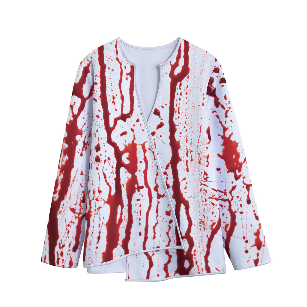 Dripping Blood Print Long Sleeve Short Coat