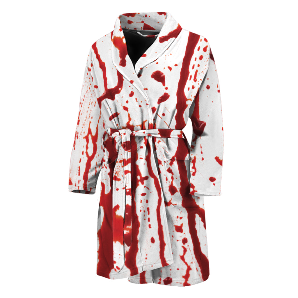 Dripping Blood Print Men's Bathrobe