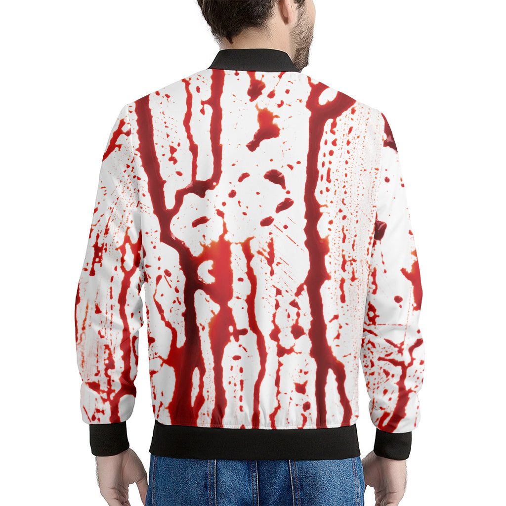 Dripping Blood Print Men's Bomber Jacket