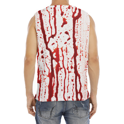 Dripping Blood Print Men's Fitness Tank Top