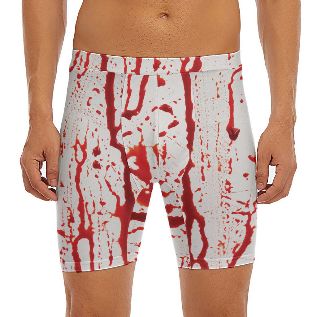 Dripping Blood Print Men's Long Boxer Briefs