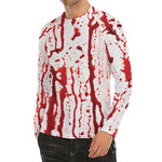 Dripping Blood Print Men's Long Sleeve Rash Guard