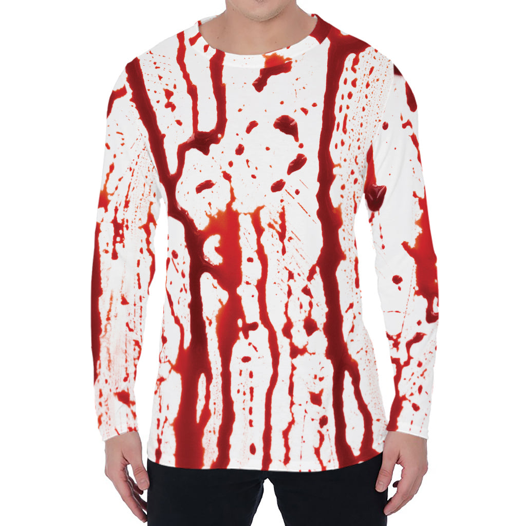 Dripping Blood Print Men's Long Sleeve T-Shirt